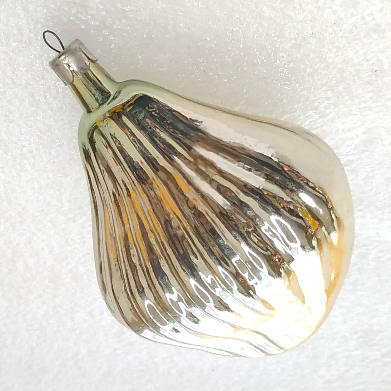 Antique Vintage USSR Glass Christmas Tree Ornament Toy Onion
