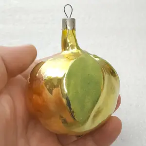 Antique Vintage USSR Glass Christmas Tree Ornament Toy Apple