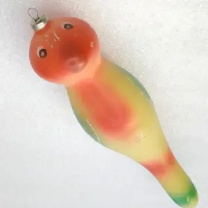 Antique Vintage USSR Glass Christmas Tree Ornament Big Parrot