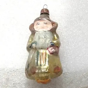 Vintage Glass USSR Christmas Ornament Antique Tree Decor Old Santa