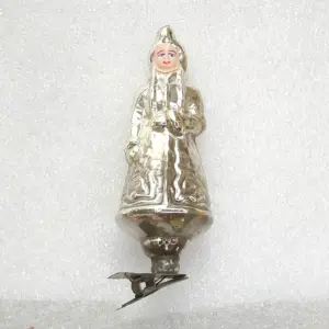 Vintage Mercury Glass USSR Christmas Ornament Antique Snowmaiden