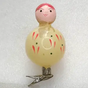 Vintage Glass USSR Christmas Ornament Antique Tree Doll