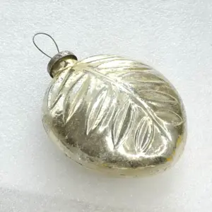 Huge Vintage Mercury Glass USSR Christmas Tree Ornament Antique Decor Leaf