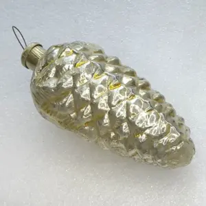 Huge Vintage Mercury Glass USSR Christmas Ornament Antique Decor Pinecone