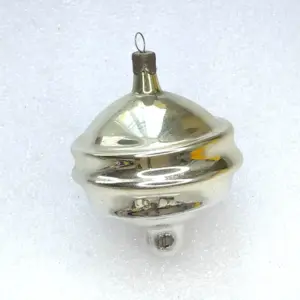 Vintage Silver Glass USSR Christmas Ornament Antique Whirligig