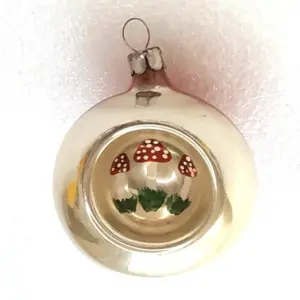 Vintage Silver Glass USSR Christmas Ornament Antique Lantern