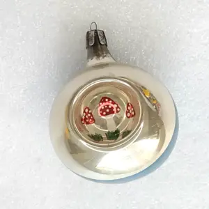 Vintage Silver Glass USSR Christmas Ornament Antique Lantern