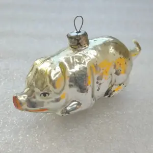 Antique Vintage USSR Mercury Glass Christmas Ornament Decor Piglet