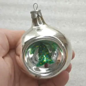 Antique Vintage USSR Mercury Glass Christmas Tree Ornament Decor Lantern