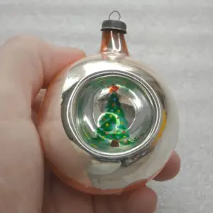 Antique Vintage USSR Mercury Glass Christmas Tree Ornament Decor Lantern