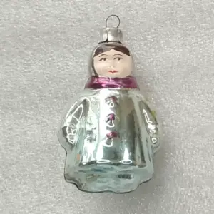 Antique Vintage USSR Mercury Glass Christmas Tree Ornament Girl