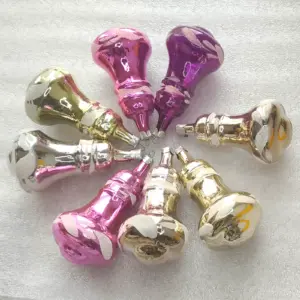 Set of 8 Antique Vintage Silver Glass USSR Christmas Tree Decor Ornaments Bells