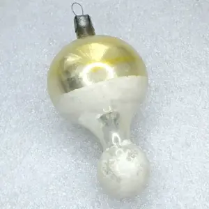 Antique Vintage USSR Silver Glass Christmas Tree Ornament Decor Parachute