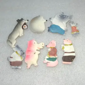 Set of 8 Antique Vintage Plastic Christmas Tree USSR Ornaments Decor