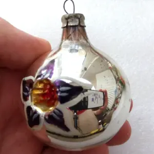 Vintage Antique Glass Christmas Ornaments Ball Flower