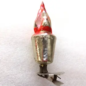 Antique Vintage Glass Christmas Ornament Russian Old Torch