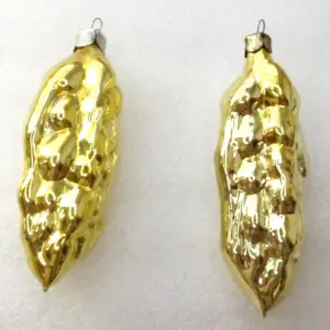 Set of 2 Vintage Glass Christmas Ornament Tree Ears of Wheats