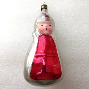 Vintage Glass Christmas Ornament Red Army Boy