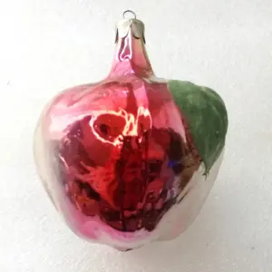 Vintage Glass Christmas Ornament Apple