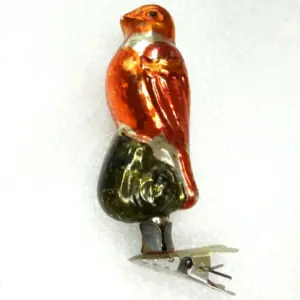 Vintage USSR Glass Christmas Ornament Bird