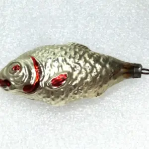 Vintage USSR Glass Christmas Ornament Fish