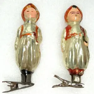 Set of 2 Vintage USSR Glass Christmas Ornament Aladdins