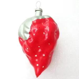 Vintage Glass Christmas Ornament Strawberry