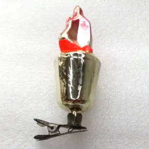 Vintage Glass Christmas Ornament Torch