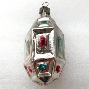 Vintage Silver Glass Christmas Ornament