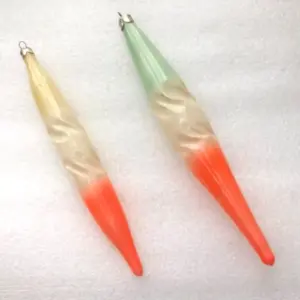 Set of 2 Vintage Glass Christmas Ornaments Tree Icicles