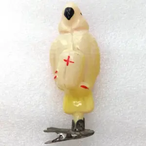 Vintage Glass Christmas Ornament Parrot
