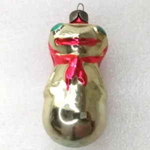 Vintage Silver Glass Christmas Ornament Frog