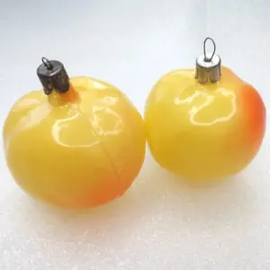 Set of 2 Vintage Glass Christmas Ornaments Tree Apples