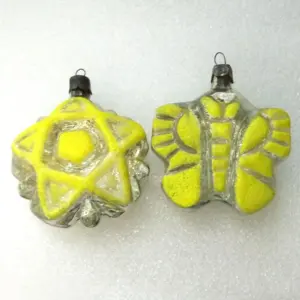 Set of 2 Vintage Glass Christmas Ornaments