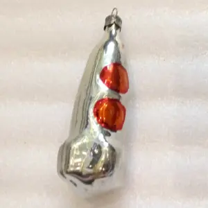 Vintage USSR Glass Christmas Tree Ornament Space Rocket