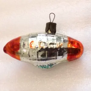 Vintage USSR Glass Christmas Ornament Old Dirigible