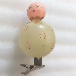 Vintage USSR Glass Christmas Tree Ornament Big Doll