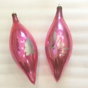 Set of 2 Vintage USSR Glass Christmas Ornament Big Icicles