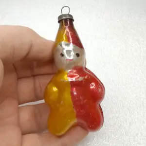 Antique Vintage USSR Glass Christmas Ornament Tree Toy Clown