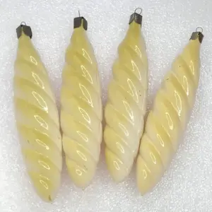 Set of 4 Antique Vintage USSR Glass Christmas Ornaments Icicles