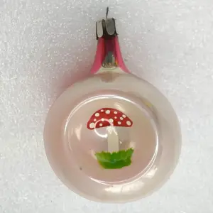 Antique Vintage USSR Glass Christmas Ornament Mushroom