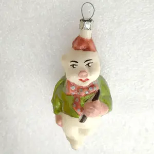 Antique Vintage USSR Glass Christmas Ornament Piglet
