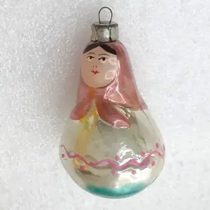 Antique Vintage USSR Glass Christmas Ornament Nesting Doll