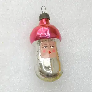Antique Vintage USSR Glass Christmas Ornament Tree Toy Mushroom