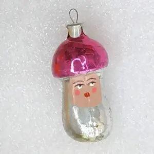 Antique Vintage USSR Glass Christmas Ornament Tree Toy Mushroom