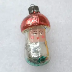 Antique Vintage USSR Glass Christmas Ornament Tree Toy Mushroom