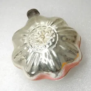 Huge Antique Vintage USSR Glass Christmas Ornament Flower