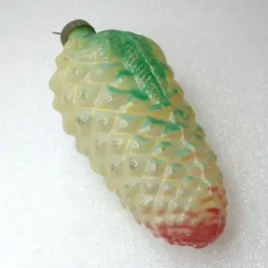 Huge Antique Vintage USSR Glass Christmas Ornament Pinecone