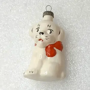 Antique Vintage USSR Glass Christmas Ornament Tree Toy Puppy