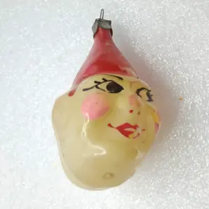 Antique Vintage USSR Glass Christmas Toy Ornament Old Clown